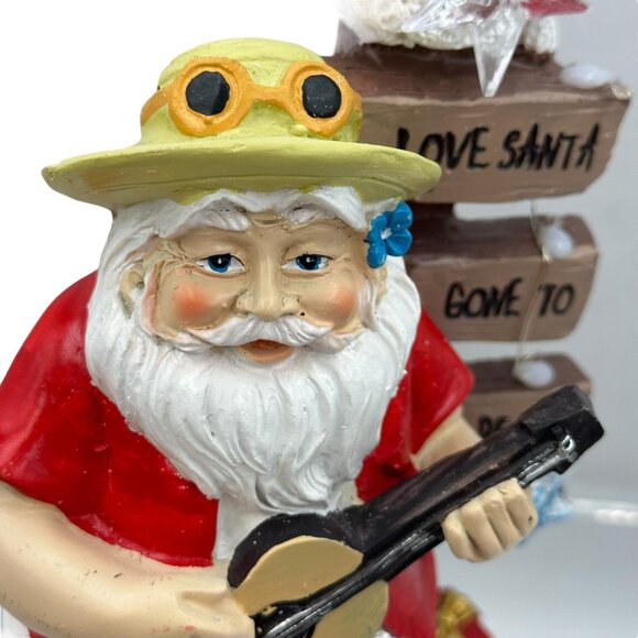 Santa at the Beach Light Up Christmas Decoration Shorts Flip Flops Accessories - Picture 9 of 16